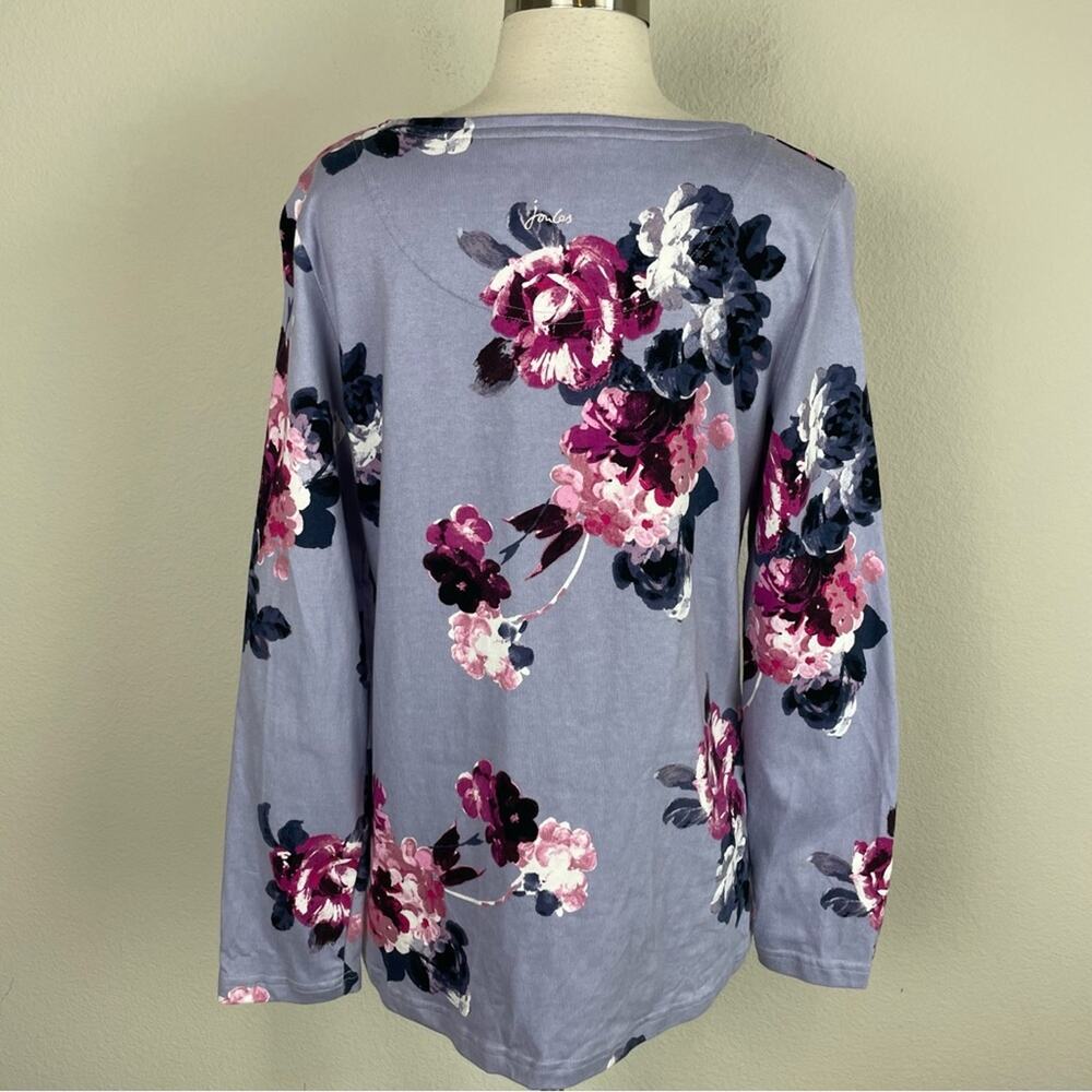 Joules Blue Gray Floral Knit Long Sleeve Top 12 - Picture 7 of 11